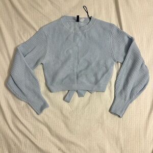 H&M Light Blue Cropped Knit Sweater